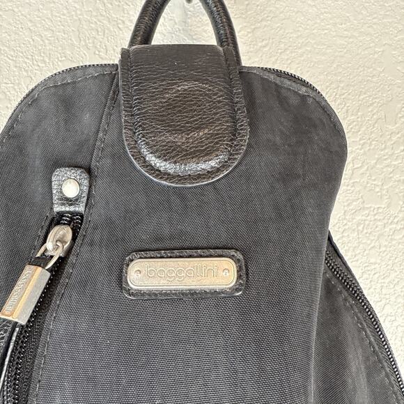 Baggallini Metro Backpack Sling Bag Purse Black Nylon RFID Protection Travel - Picture 2 of 8